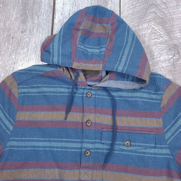 Toad & Co Hoodie Mens Medium Blue Barrel House Pullover Button Up Jacket - Picture 5 of 8